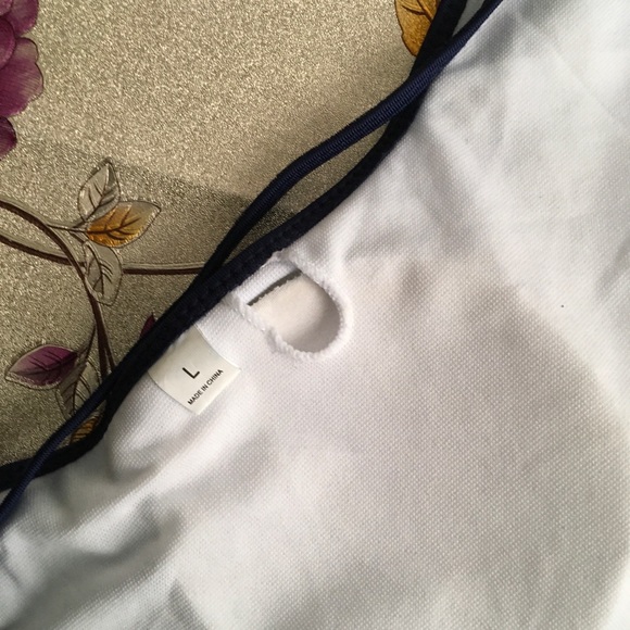 Blue Floral Two Piece Halter Swimsuit - Picture 4 of 7